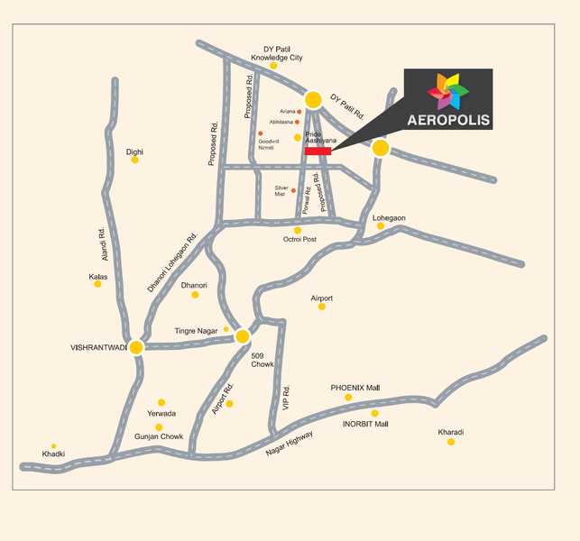 Krishna Aeropolis Location Map