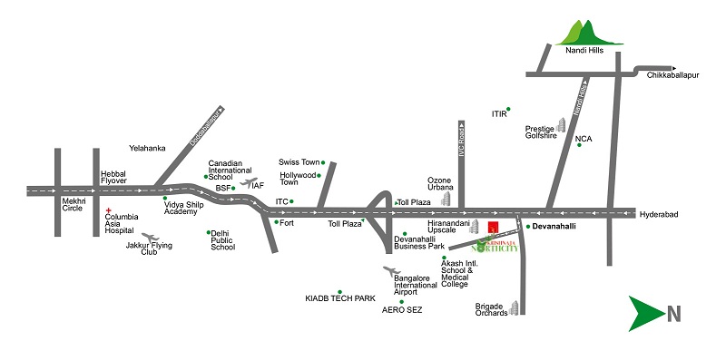 Krishnaja Northcity Location Map