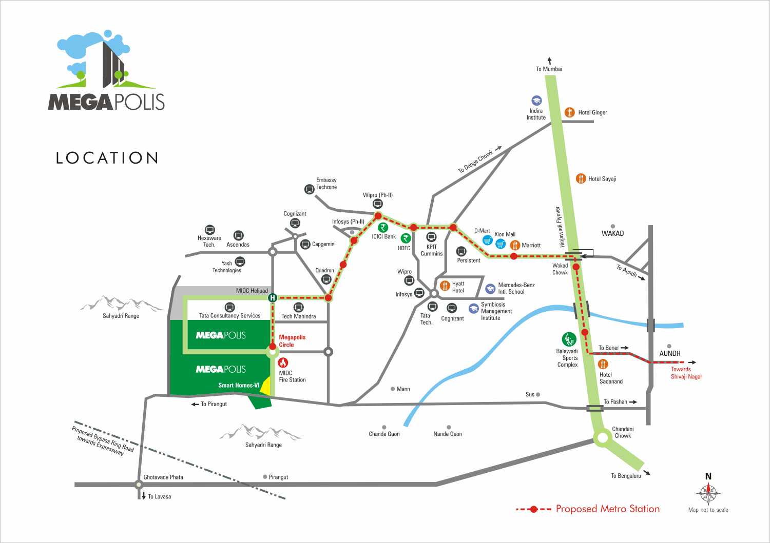 Kumar Megapolis Saffron Location Map