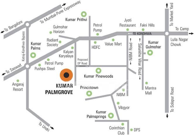 Kumar Palmgrove Location Map