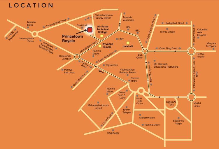 Kumar Princetown Royale Location Map