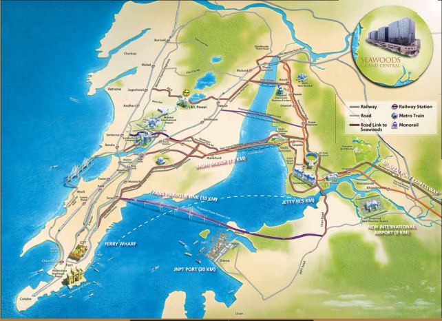Lnt Seawooods Residences Location Map