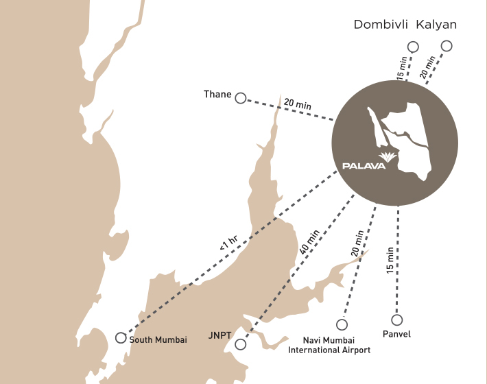 Lodha Aquaville Series Location Map