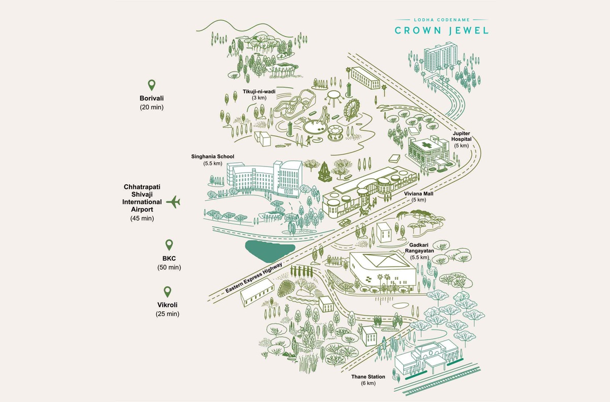 Lodha Crown Jewels Location Map