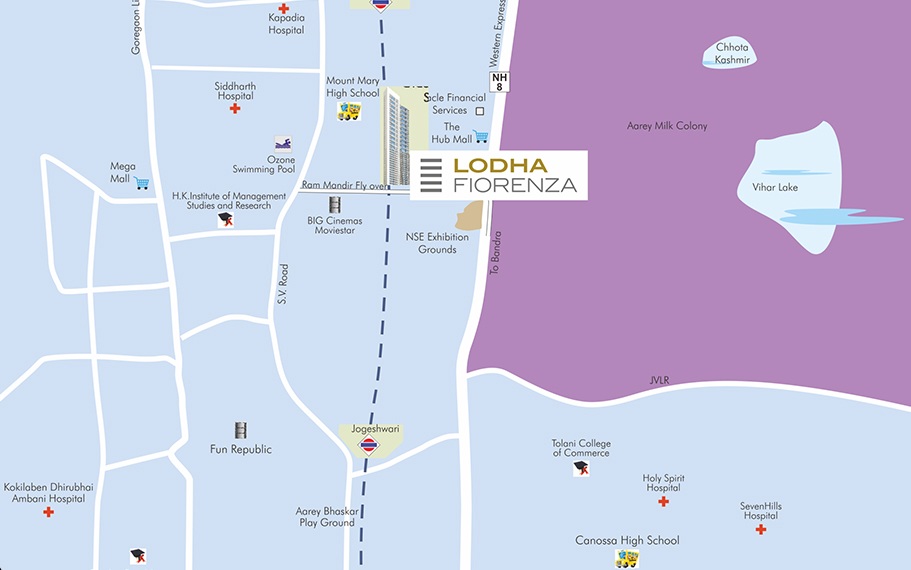 Lodha Fiorenza Location Map