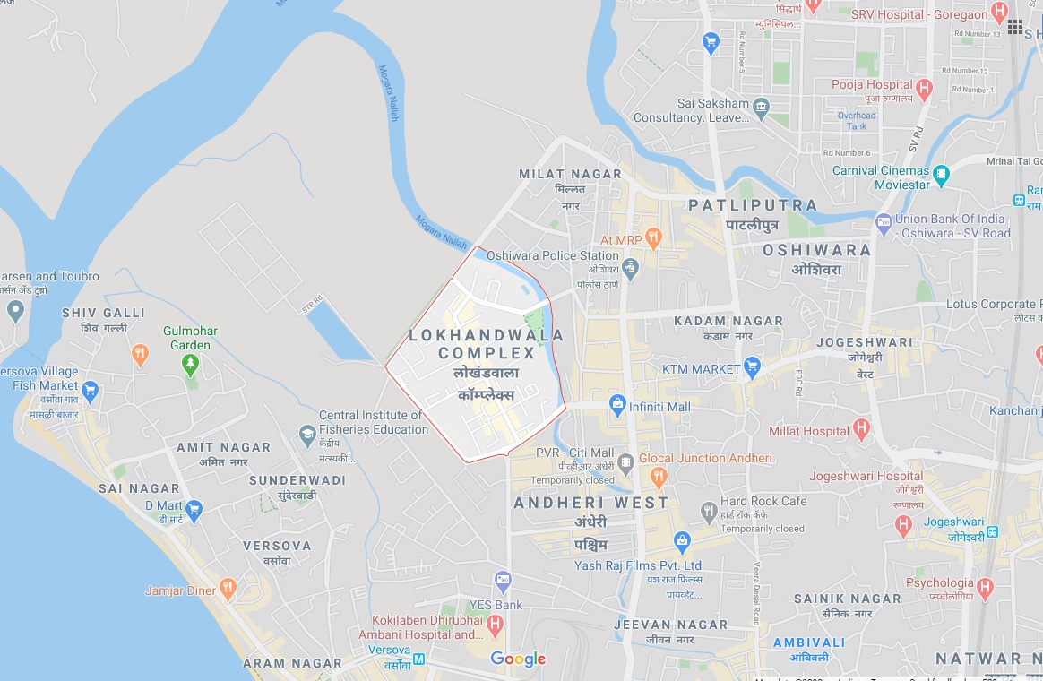 Lokhandwala Complex Location Map Andheri West, Mumbai