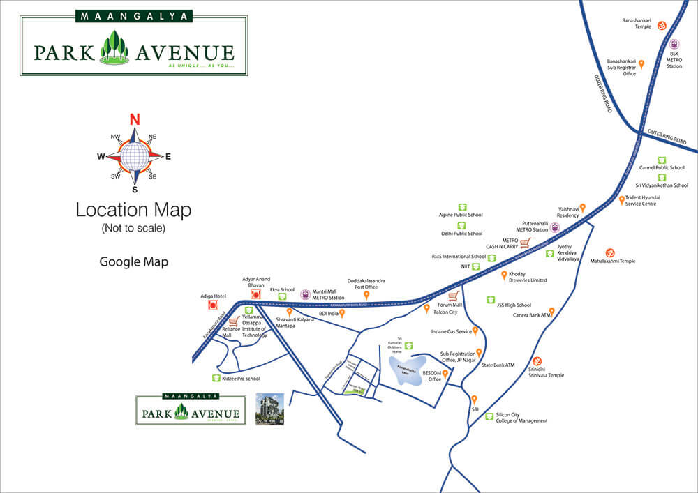 Maangalya Park Avenue Location Map