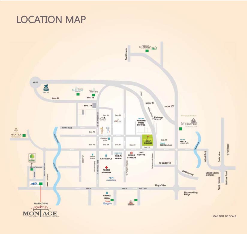 Mahagun Montage Location Map