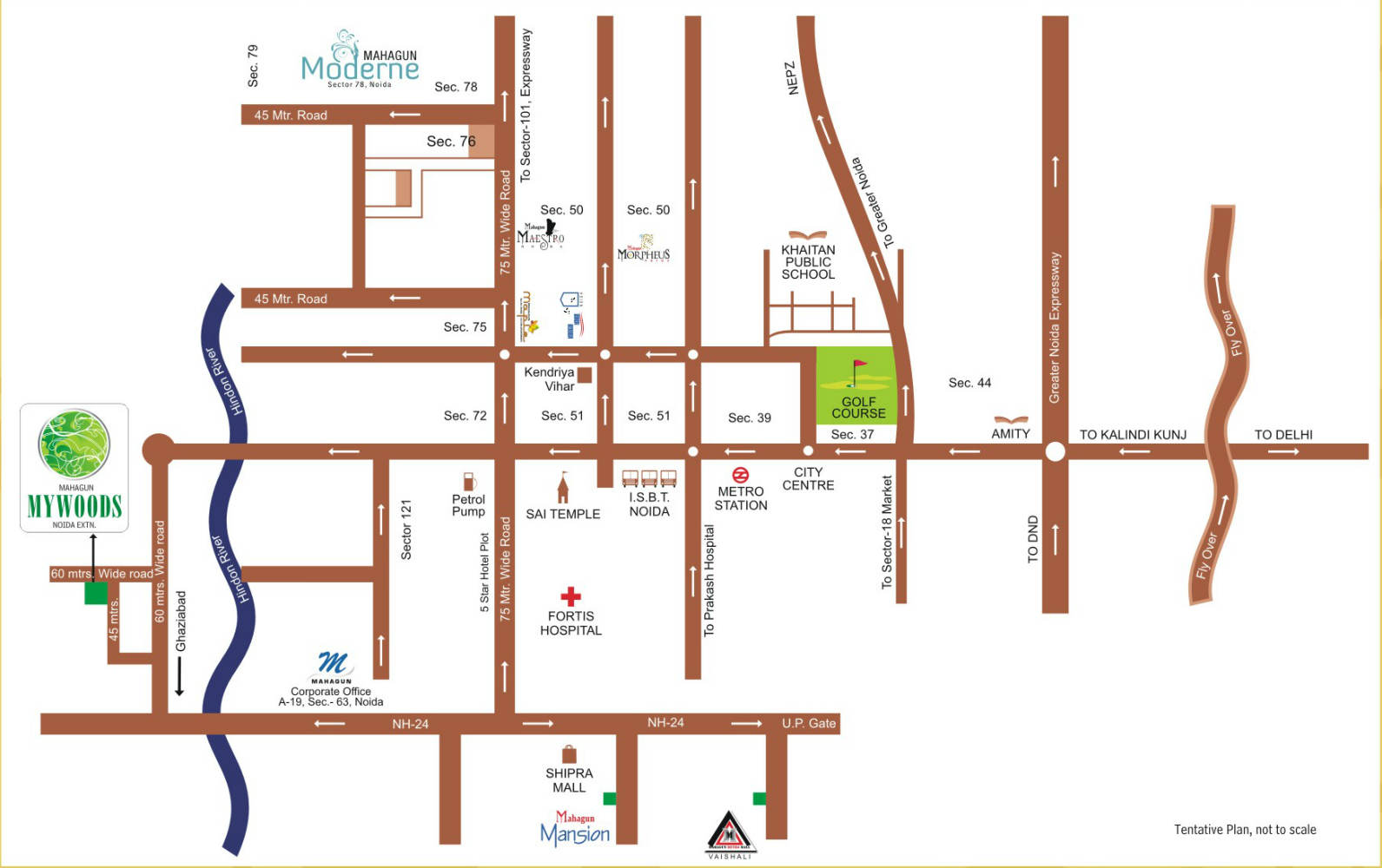 Mahagun Mywoods Location Map