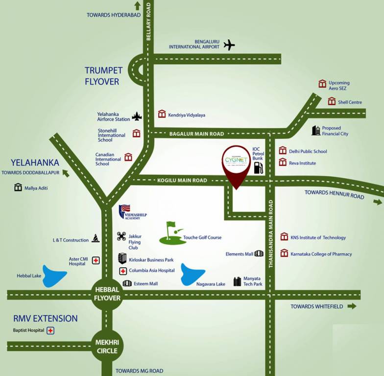 Mahaveer Location Map Kogilu, Bangalore