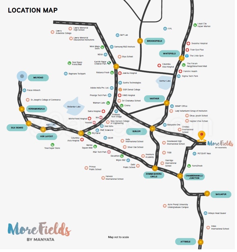 Manyata Morefields Location Map