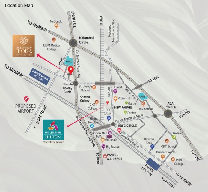Millennium Flora Location Map New Panvel, Mumbai