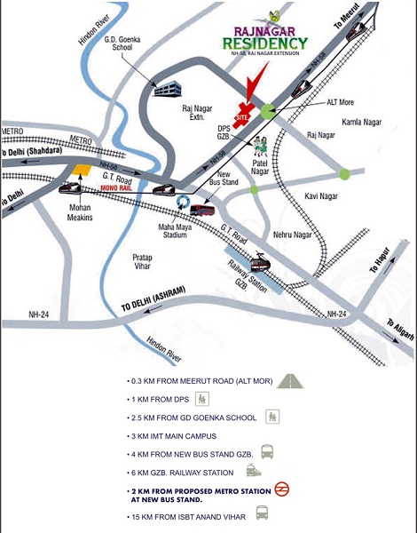 Mittal Rajnagar Residency Location Map
