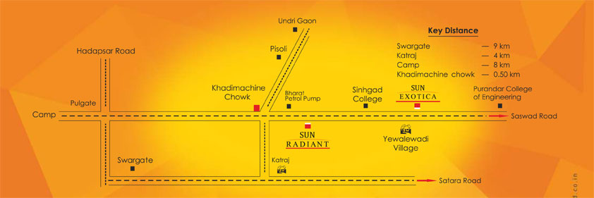 Mittal Sun Radiant Location Map