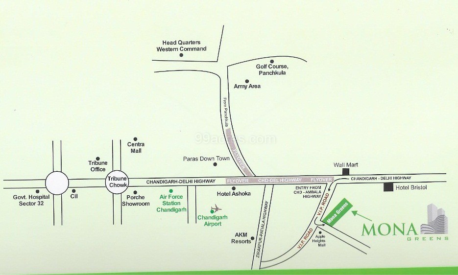 Mona Greens Location Map