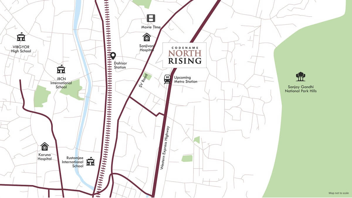 N Rose North Rising Location Map