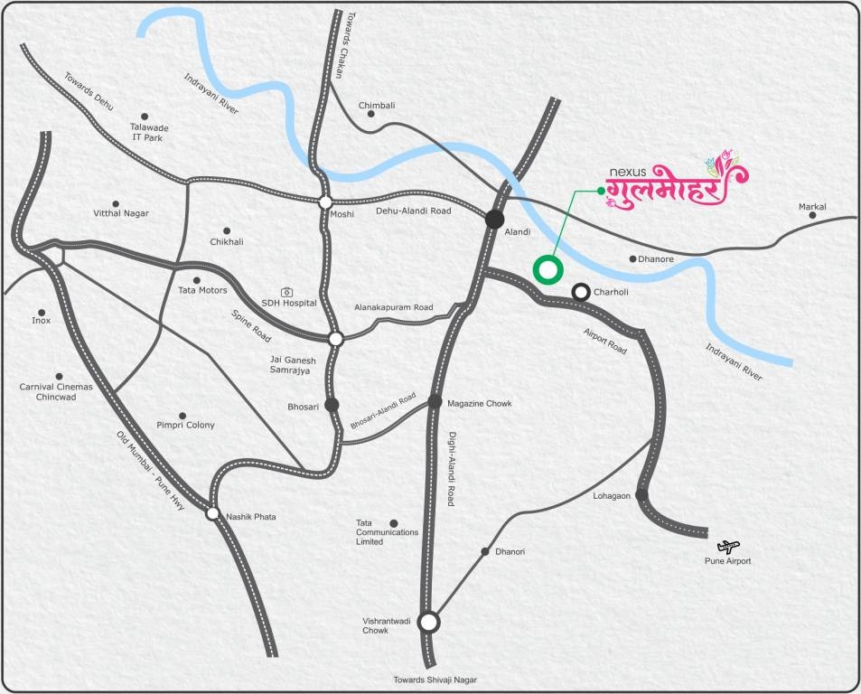 Nexus Gulmohar Location Map