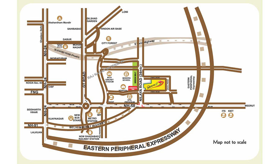 Nilaya Greens Location Map Raj Nagar Extension, Ghaziabad
