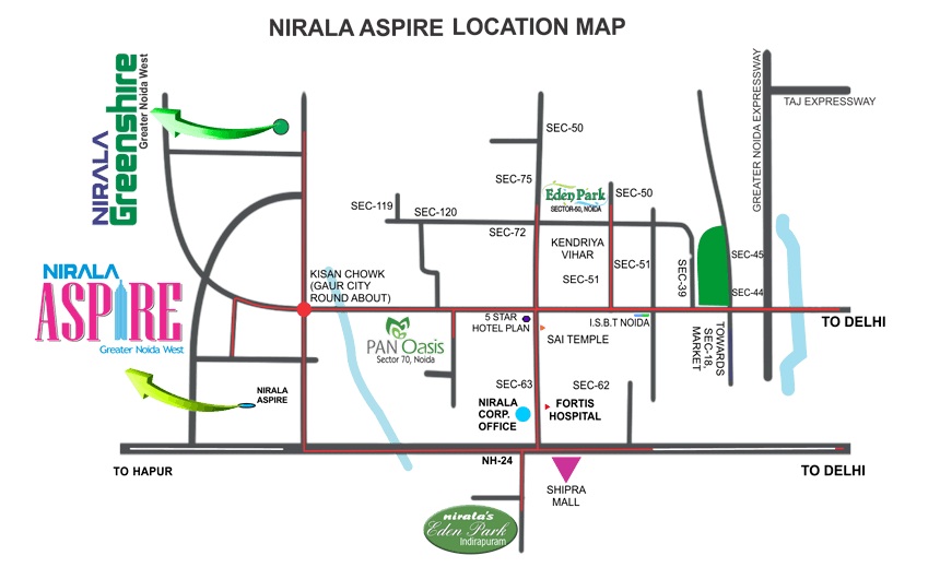 Nirala Aspire Location Map