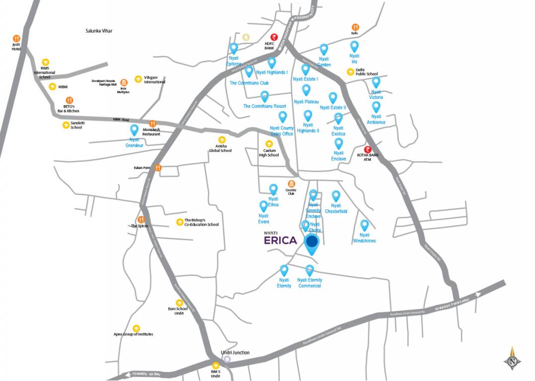 Nyati Erica Location Map