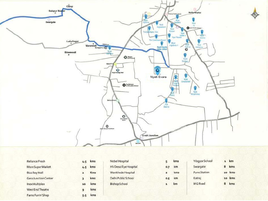 Nyati Evara Location Map