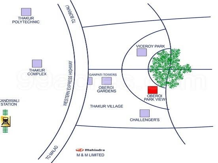 Oberoi Parkview Location Map