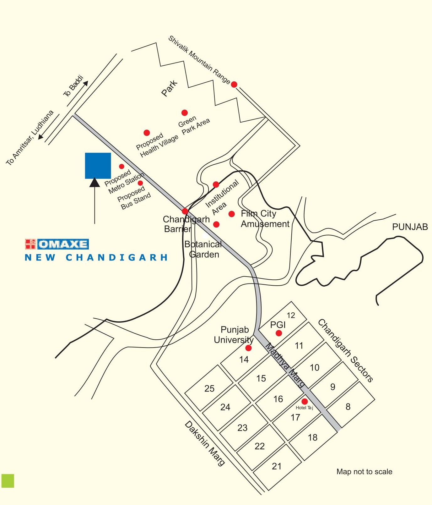 Omaxe Celestia Royal Premier Location Map
