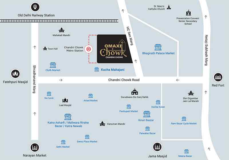 Omaxe Chandni Chowk Location Map