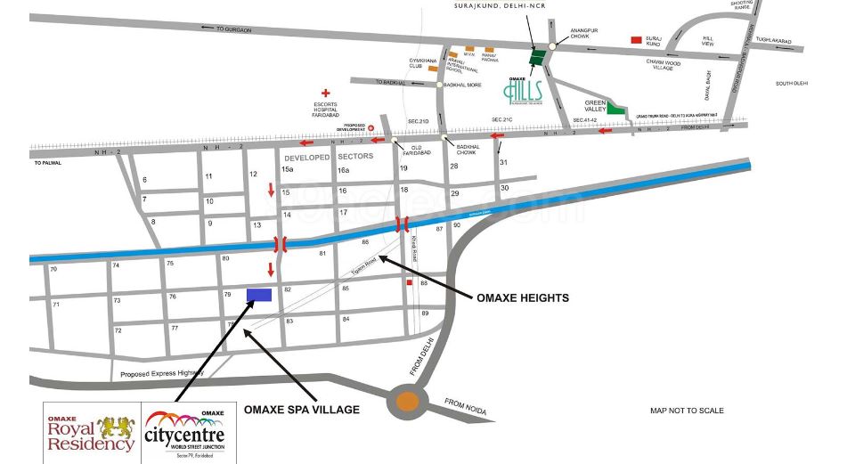 Omaxe Royal Residency Location Map