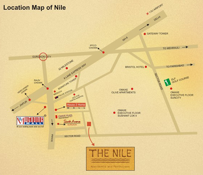Omaxe The Nile Location Map