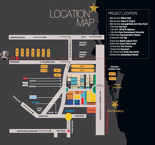 Omson Star Residency Location Map