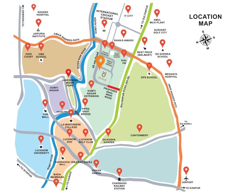 Oranje Castle Location Map