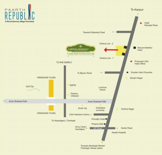 Paarth Gardenia Residency Location Map