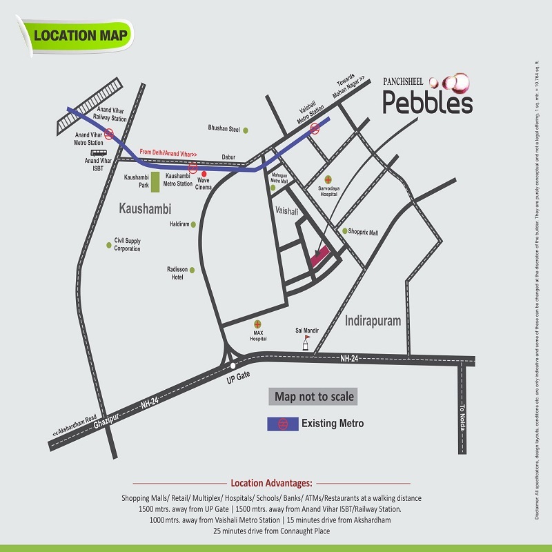 Panchsheel Pebbles Location Map