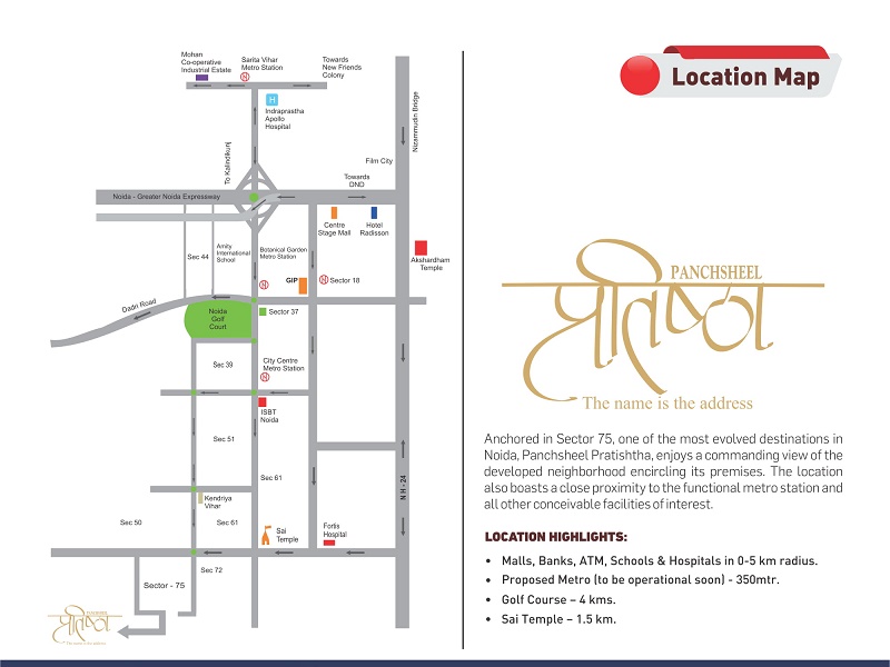 Panchsheel Pratishtha Location Map