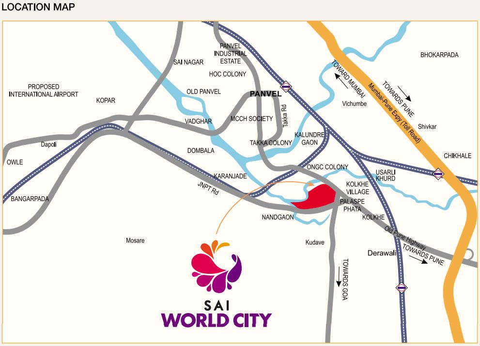 Paradise Sai World City Location Map