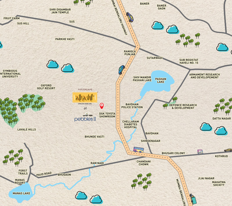 Paranjape Athashri Pebbles Location Map
