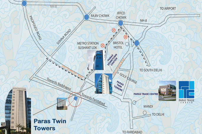 Paras Twin Towers Location Map