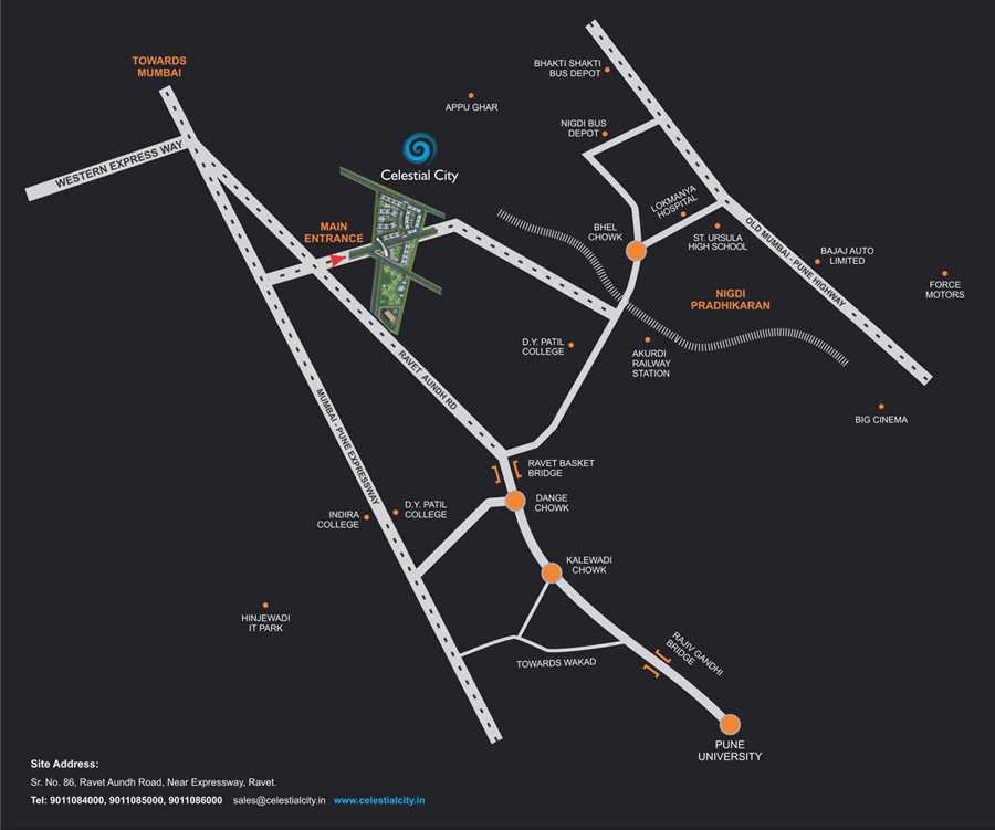 Pharande Celestial City Phase 2 Location Map