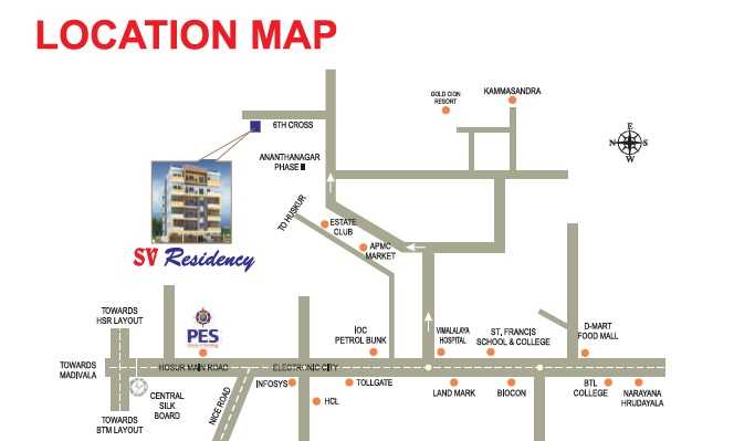 Prakruthi Sv Residency Location Map
