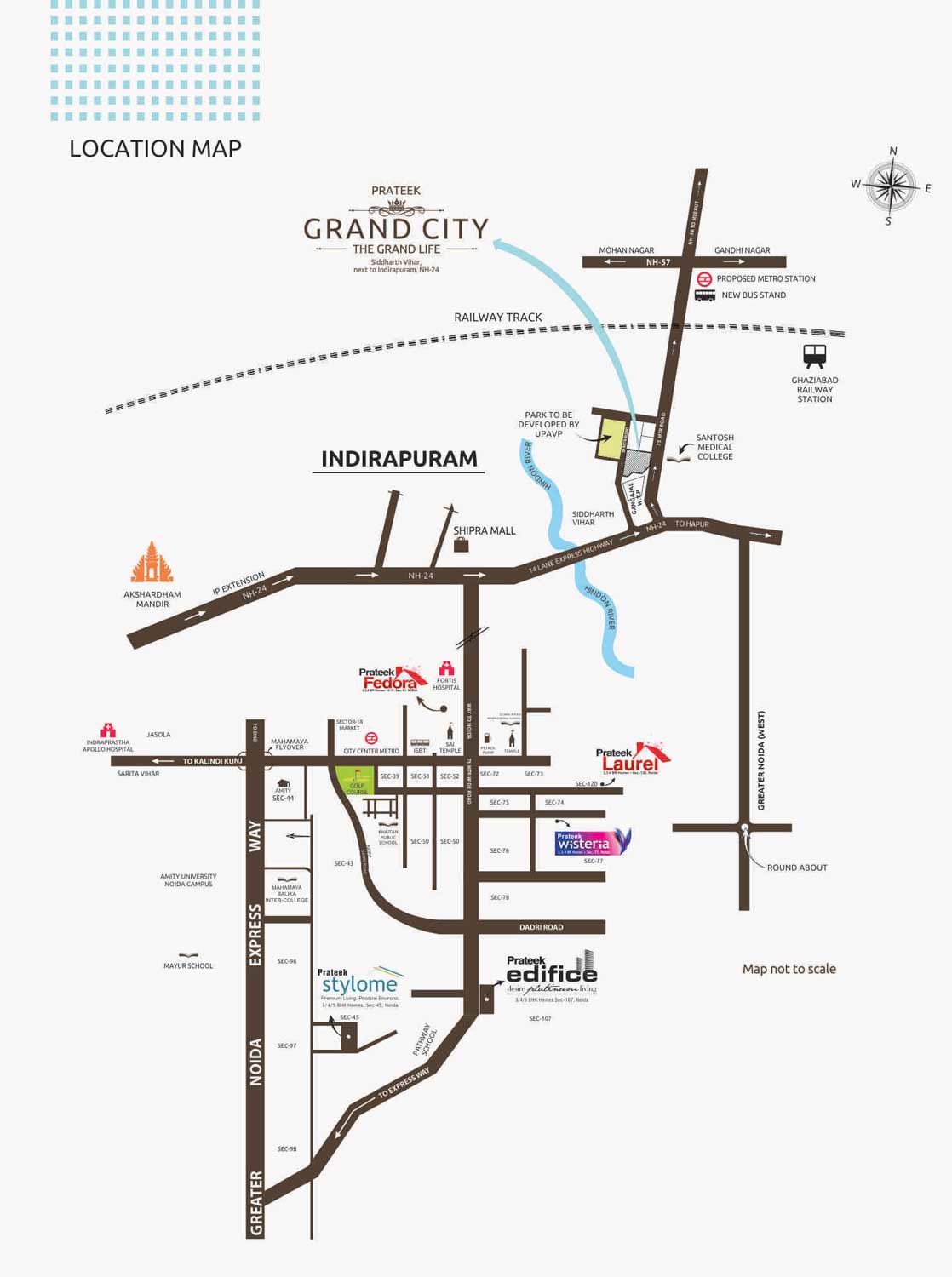 Prateek Grand City Location Map