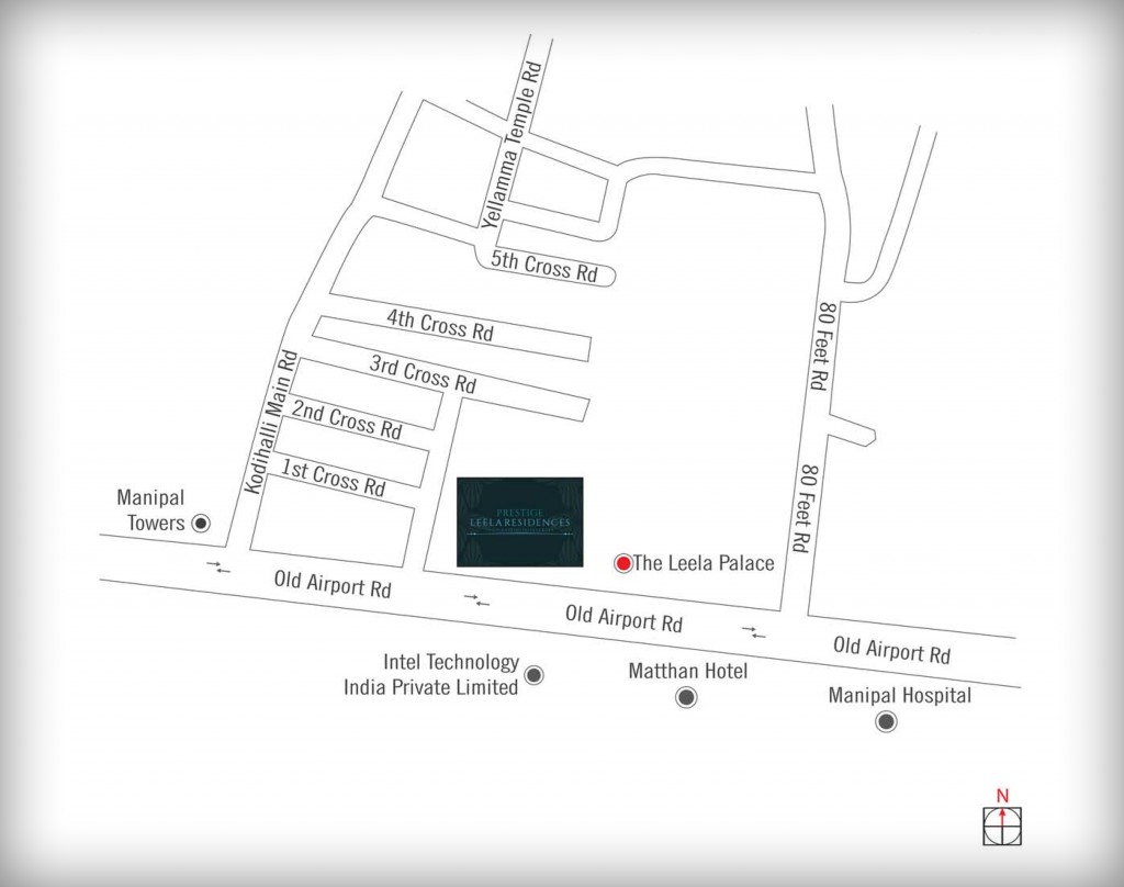 Prestige Leela Residences Location Map