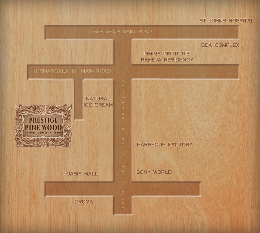 Prestige Pine Wood Location Map Koramangala, Bangalore