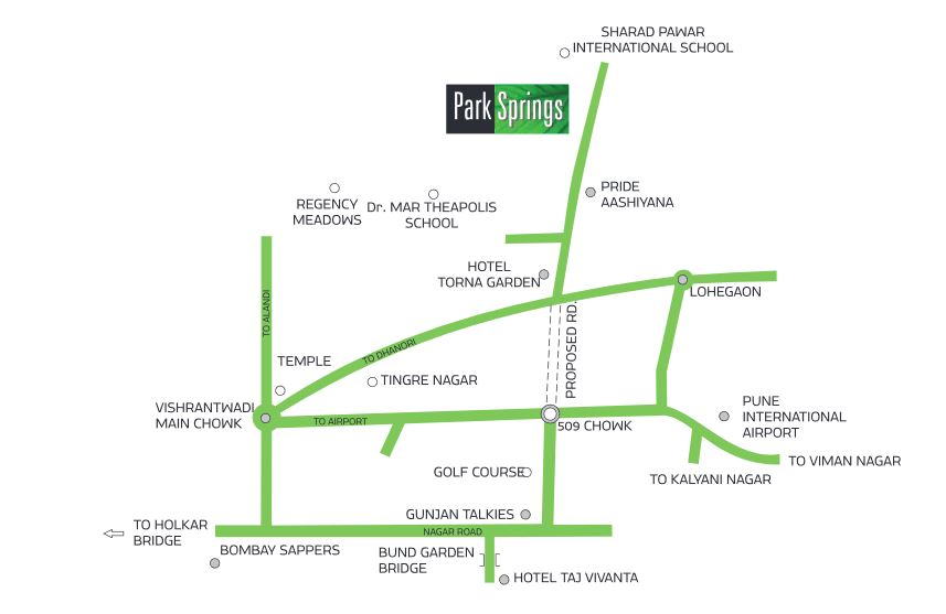 Pride Purple Park Springs Location Map Dhanori, Pune