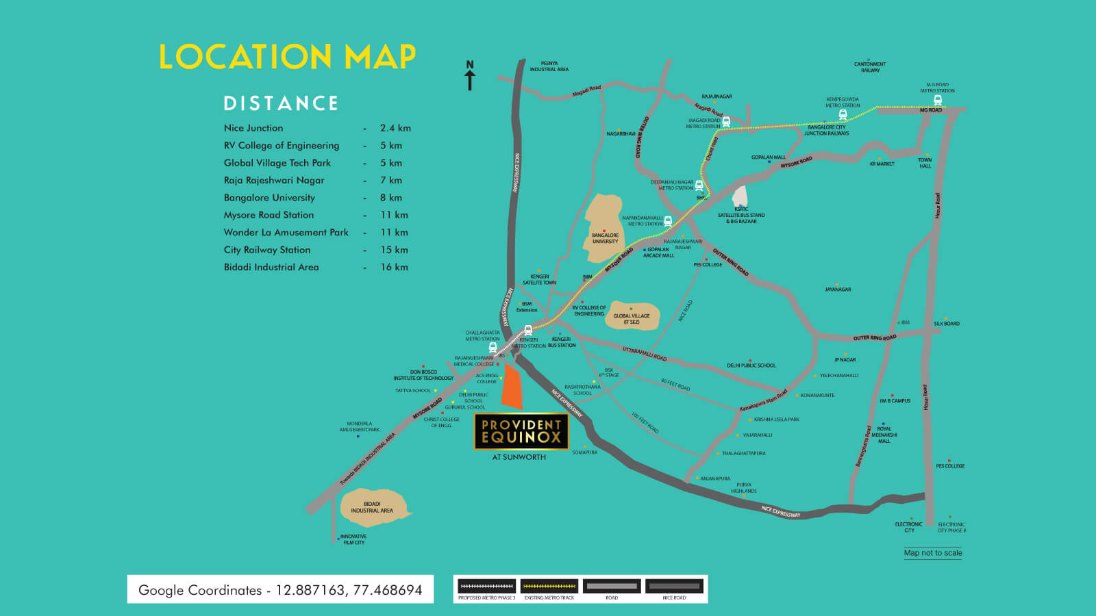 Provident Equinox Location Map Mysore Road, Bangalore