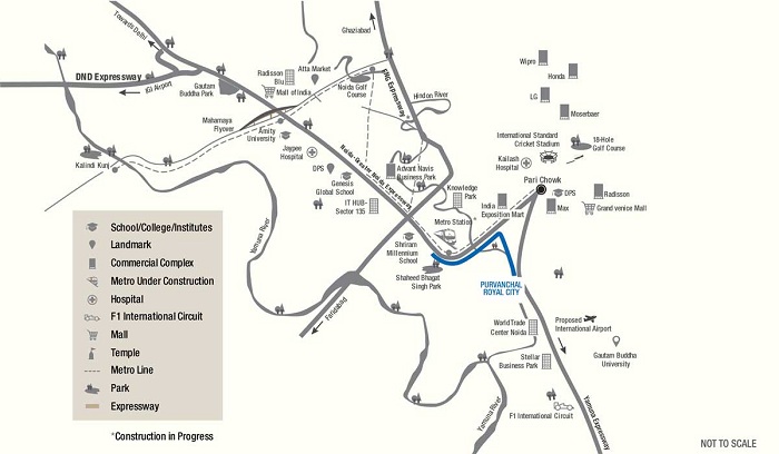 Purvanchal Royal City Location Map