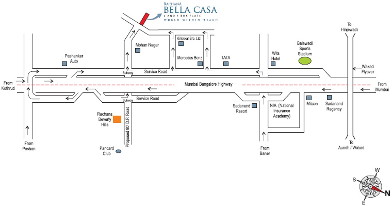 Rachana Bella Casa Location Map