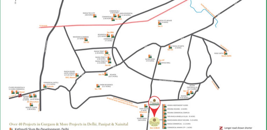 Raheja Aranya Location Map