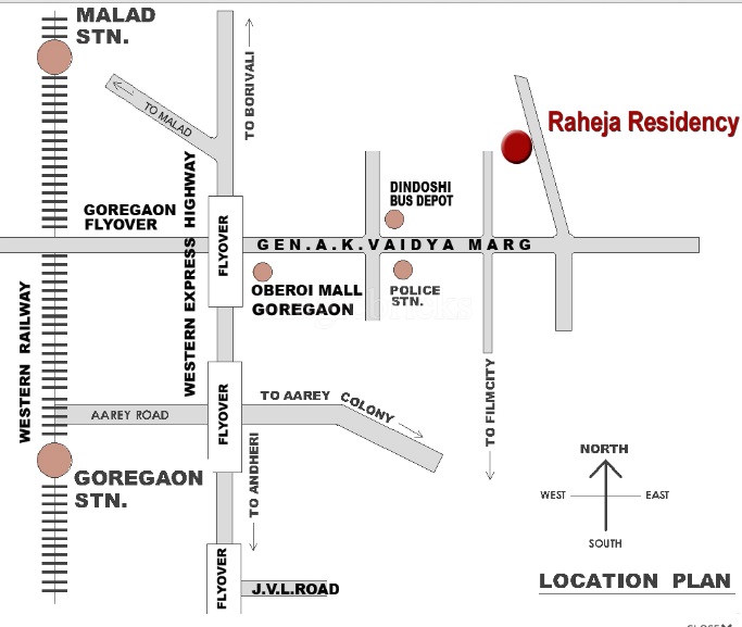 Raheja Residency Location Map