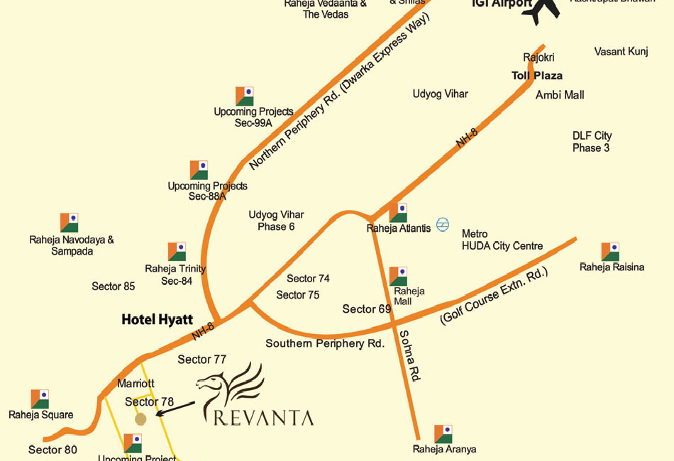 Raheja Revanta Location Map